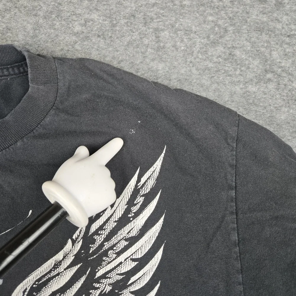 Vintage Jimi Hendrix Black Angel T-Shirt Men's Large No Tag Y2K 2007 Nice Fading